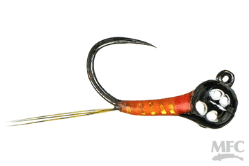 Barbless Jig Pearl Rib Perdigon - Fire Starter