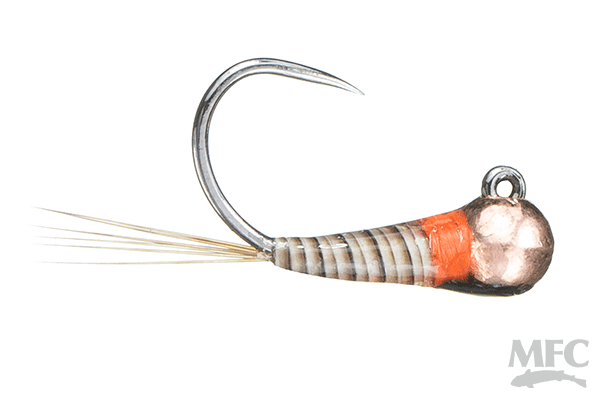 Barbless Jig Perdigon - Quill/Fl. Orange