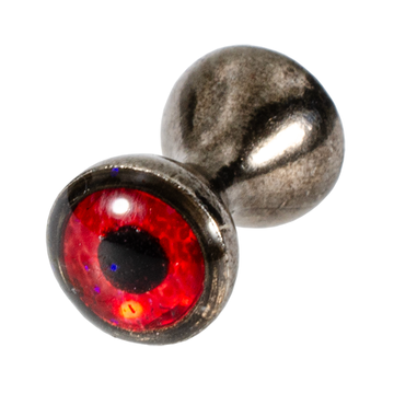 Tungsten Sparkle Dumbbell Eyes - Black Nickel/Sparkle Red Large