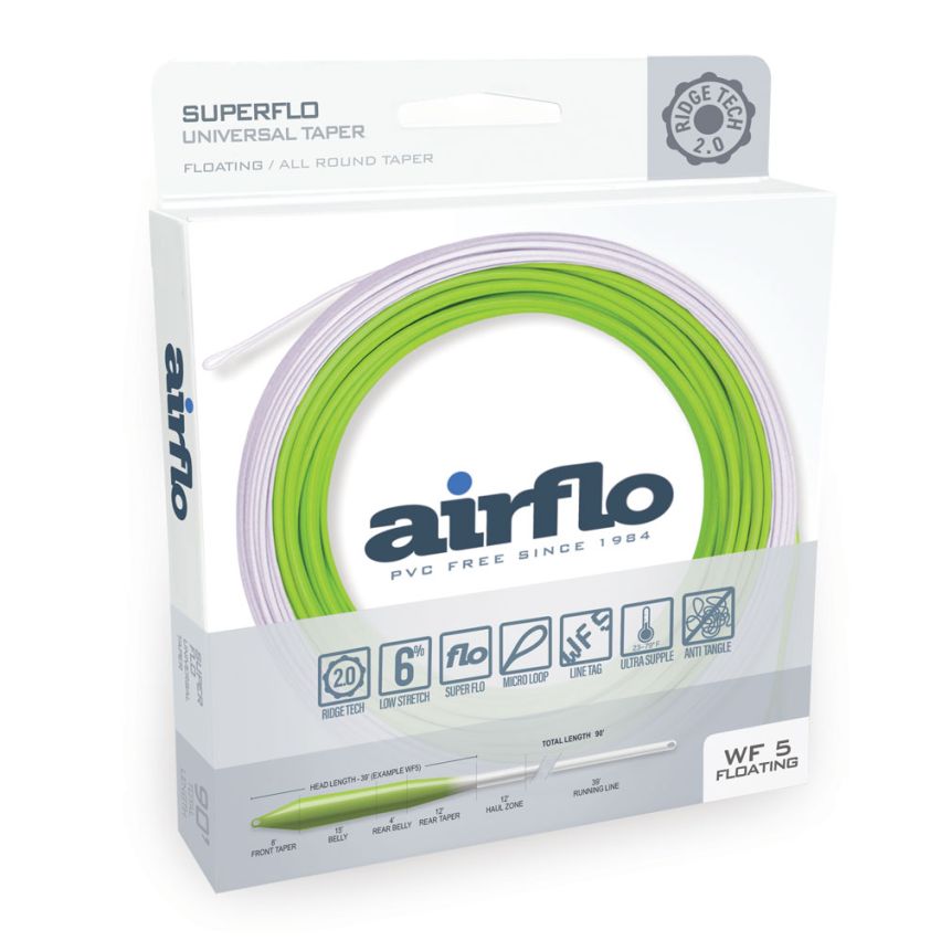 Airflo Superflo Ridge 2.0 Universal Taper Chartreuse/White - WF5F